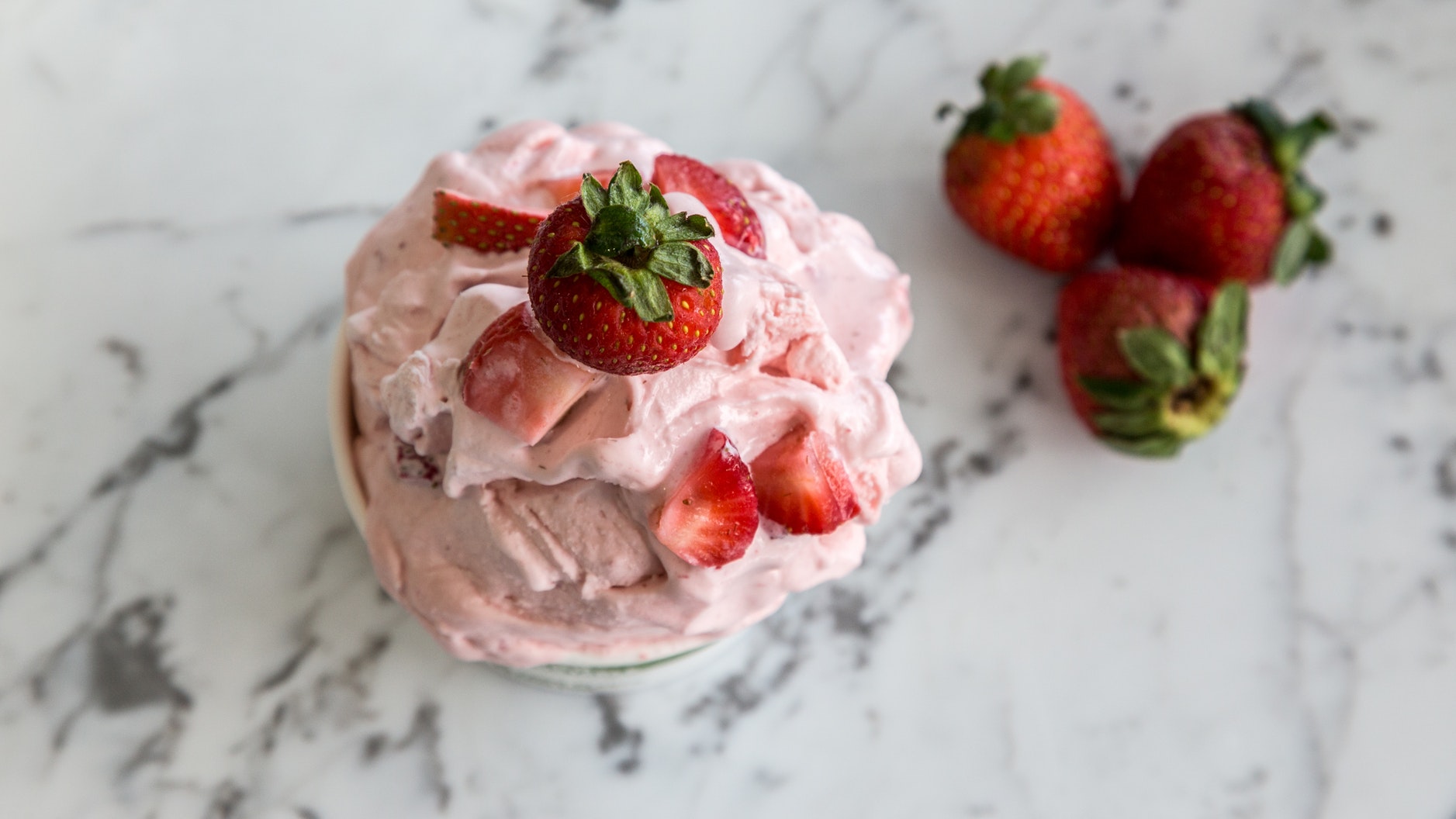 overview ice cream strawberries